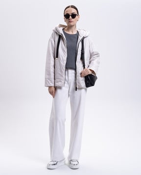 Max Mara TUBO grey melange T-shirt with logo embroidery TUBO