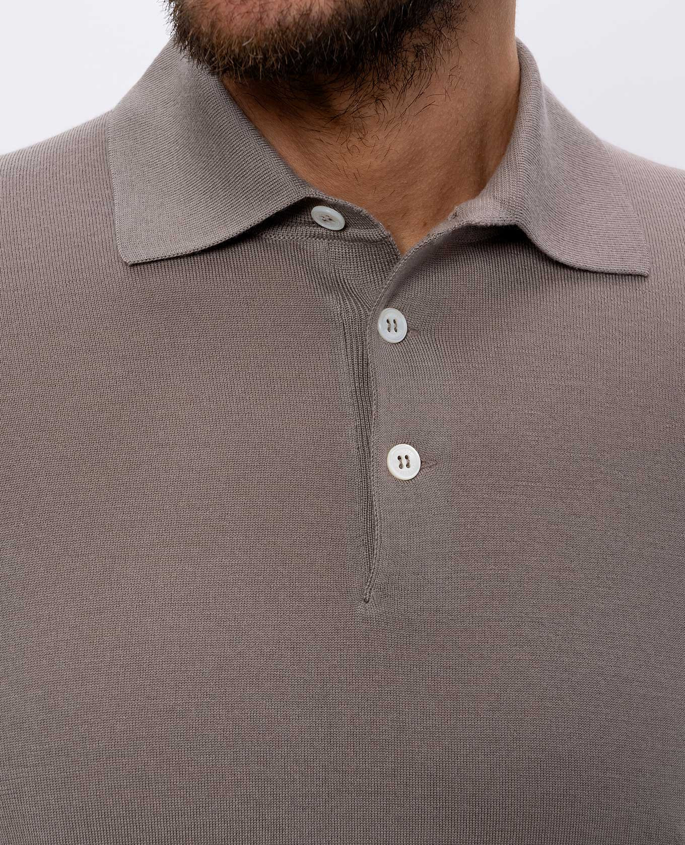 

Brown wool and cashmere polo shirt Brunello Cucinelli