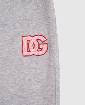 Dolce&Gabbana Kids' grey melange joggers with logo L5JPG2G7PDU812+