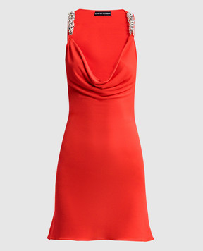 David Koma Red mini dress with crystals RE25DK51D