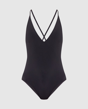 Brunello Cucinelli Brown swimsuit with monil chain MPL90VS689