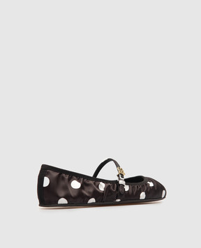 Dolce&Gabbana Black polka dot ballet flats with metallic DG logo CB0222AV885