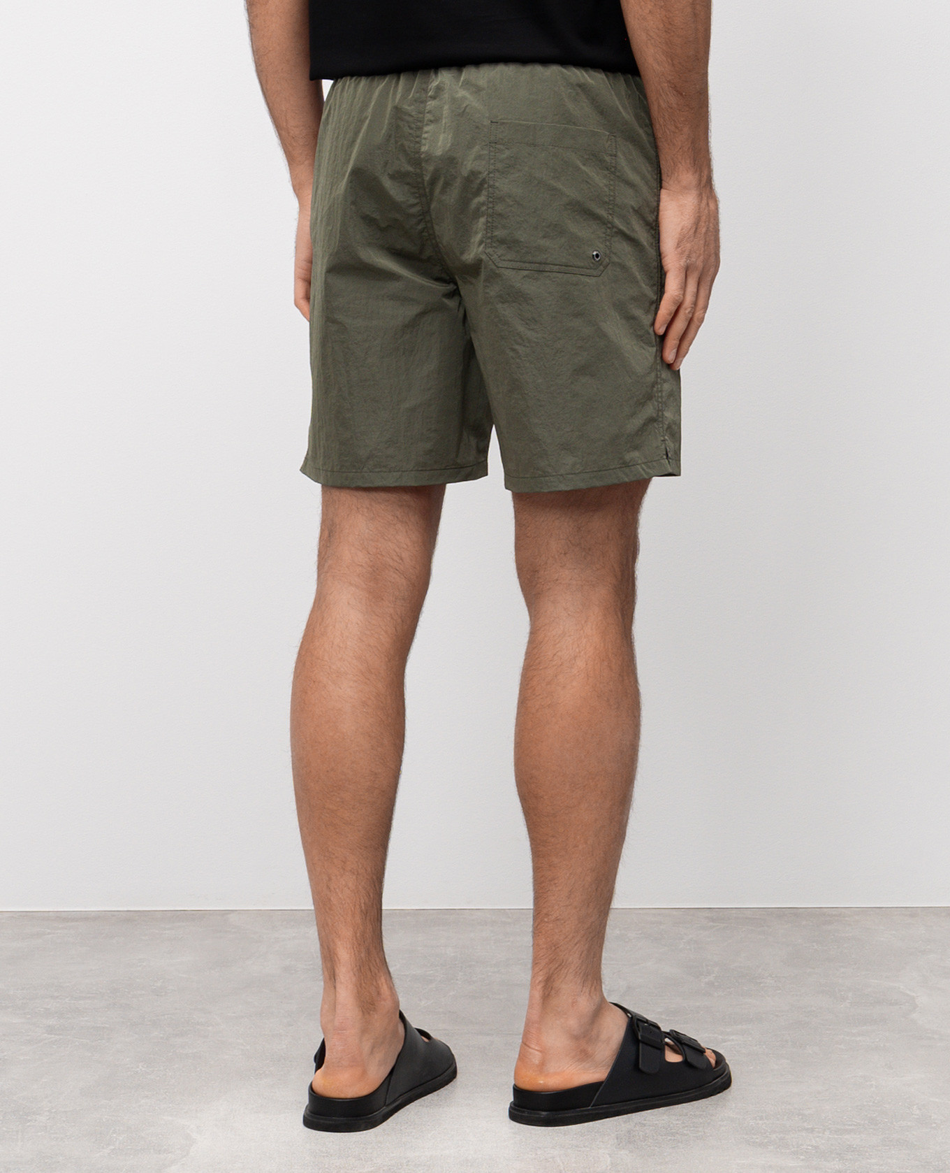 

Khaki swim shorts with logo emblem Stefano Ricci