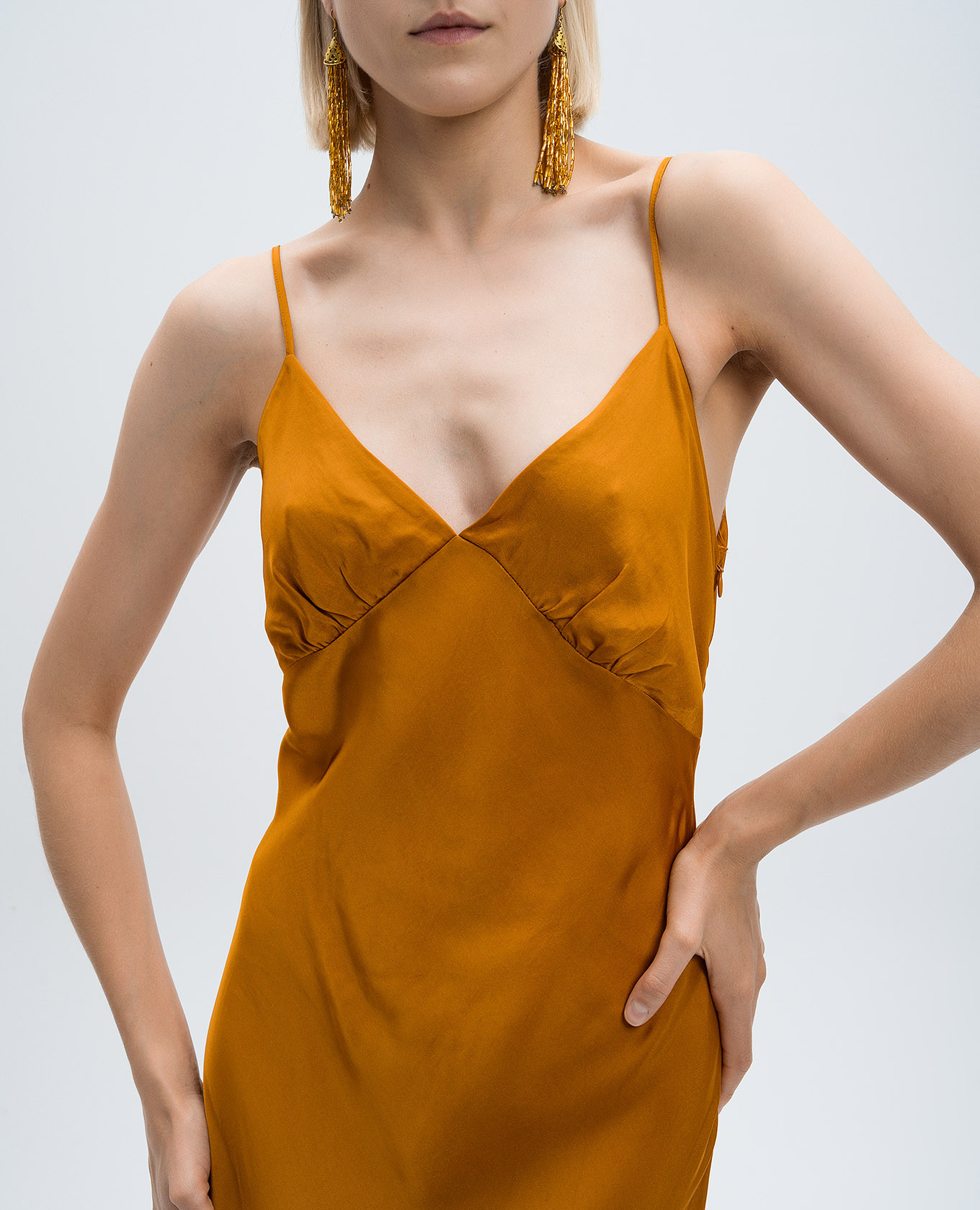 Orange maxi dress with slits Twinset 5