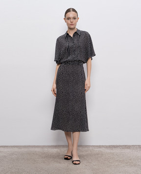 Jacob Lee Black polka dot silk shirt dress WDS008SS25BW