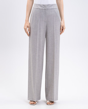 Peserico Gray wool patterned pants A0456906413
