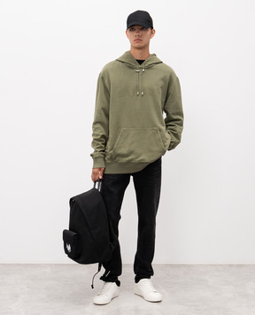 Balmain Khaki hoodies with logo embroidery FH1JT047BC72