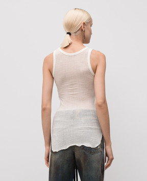 Ann Demeulemeester Mara white top with wool B0011982FA619