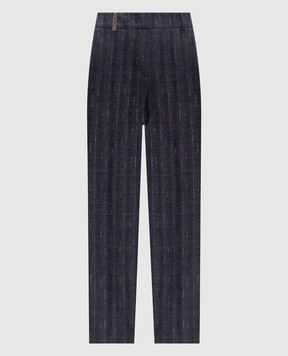 Peserico Brown pants with striped wool A0471806458
