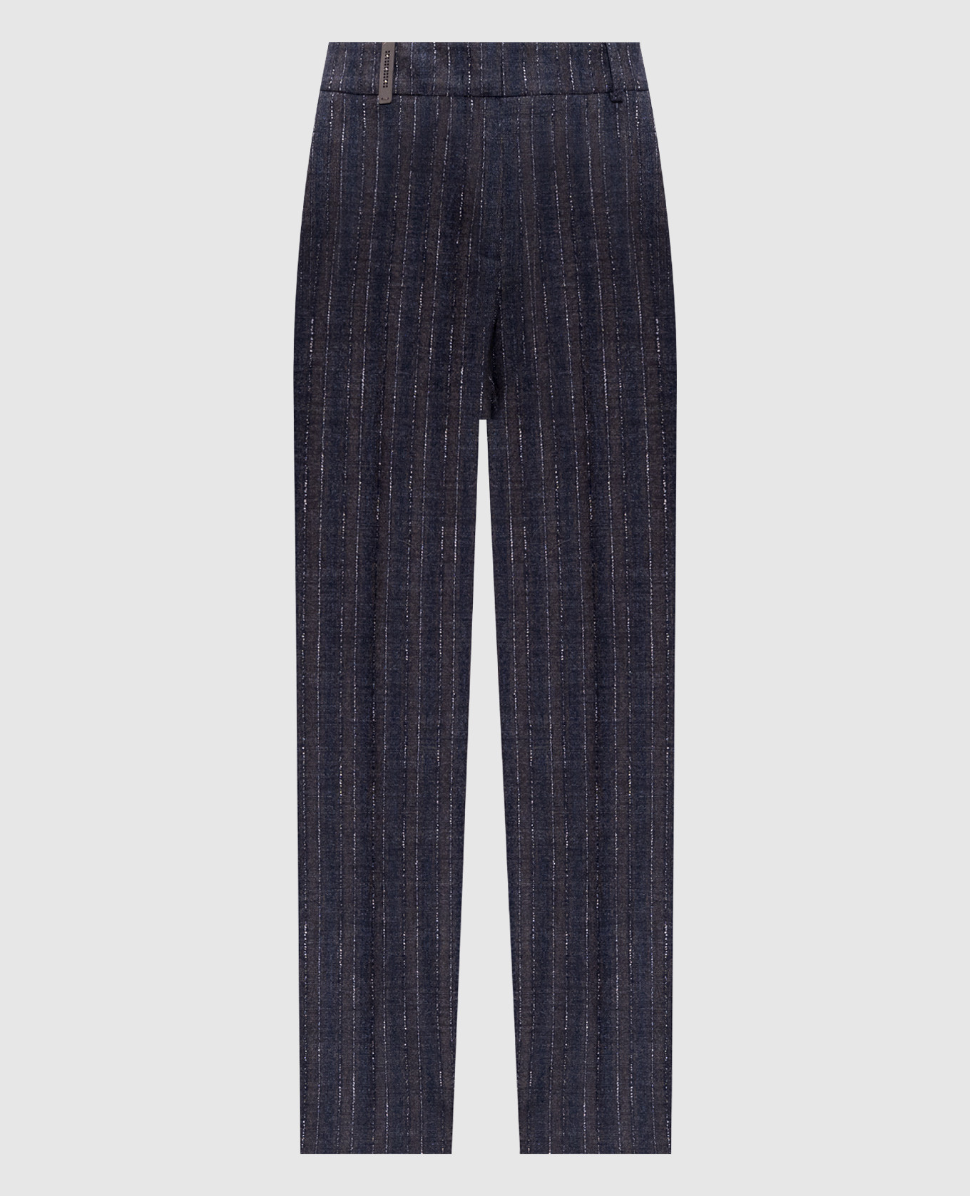 Brown pants with striped wool Peserico