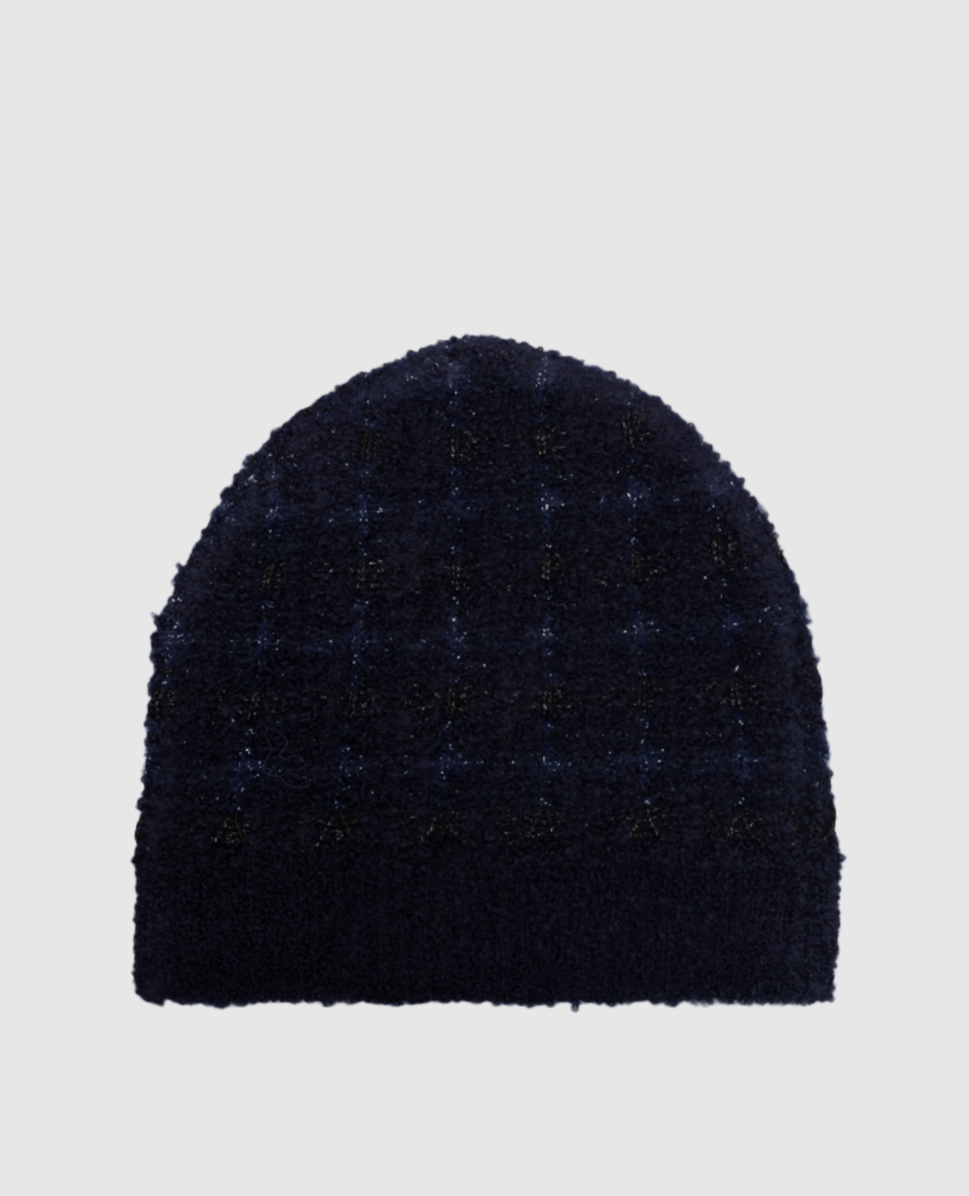 Blue checkered wool cap Twinset 3