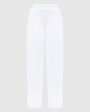 Dolce&Gabbana White joggers with logo embroidery FTC7PZGDCNO