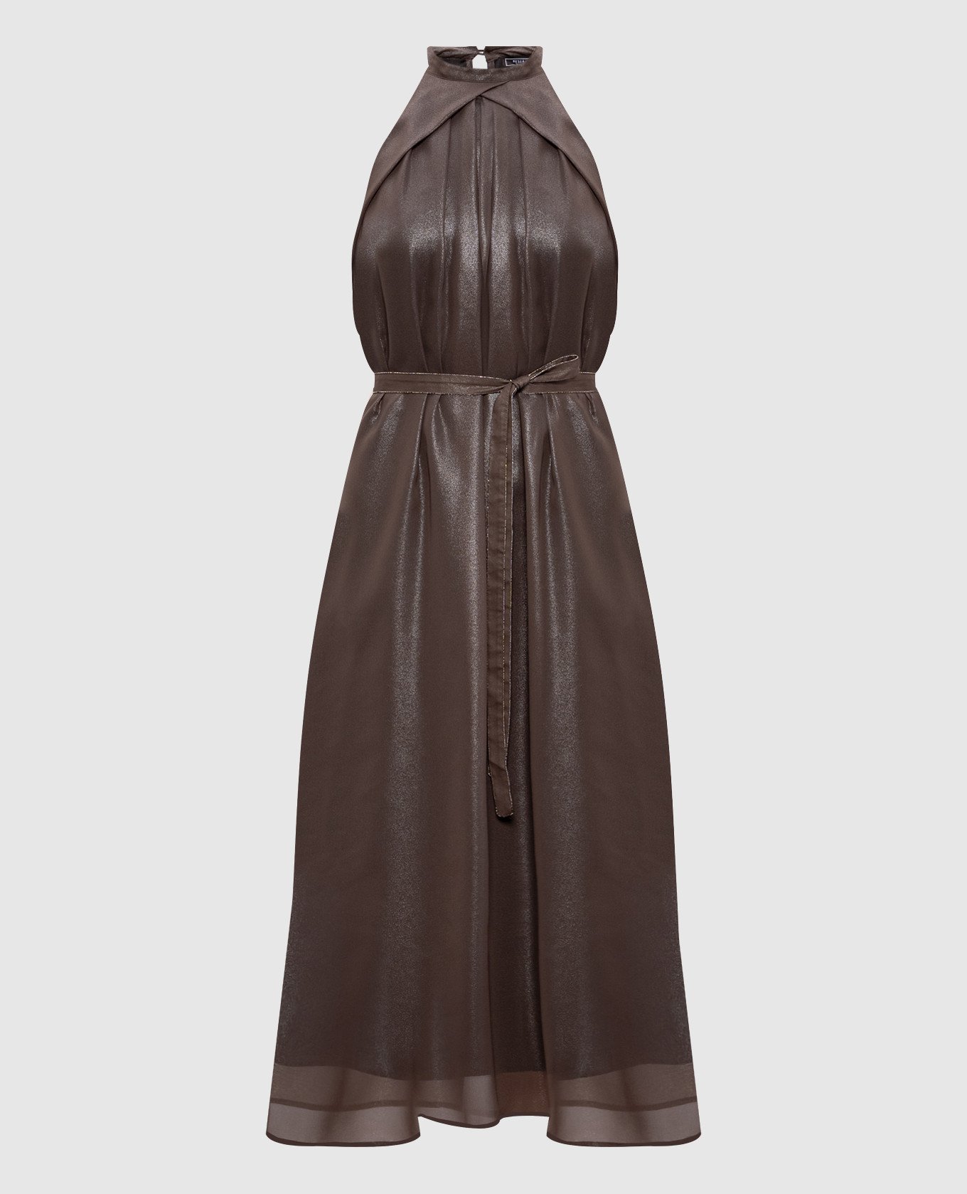 

Brown midi dress with belt Peserico