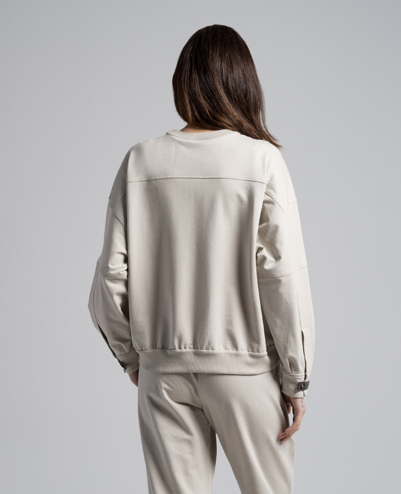 

Beige sweatshirt with monil chain Brunello Cucinelli