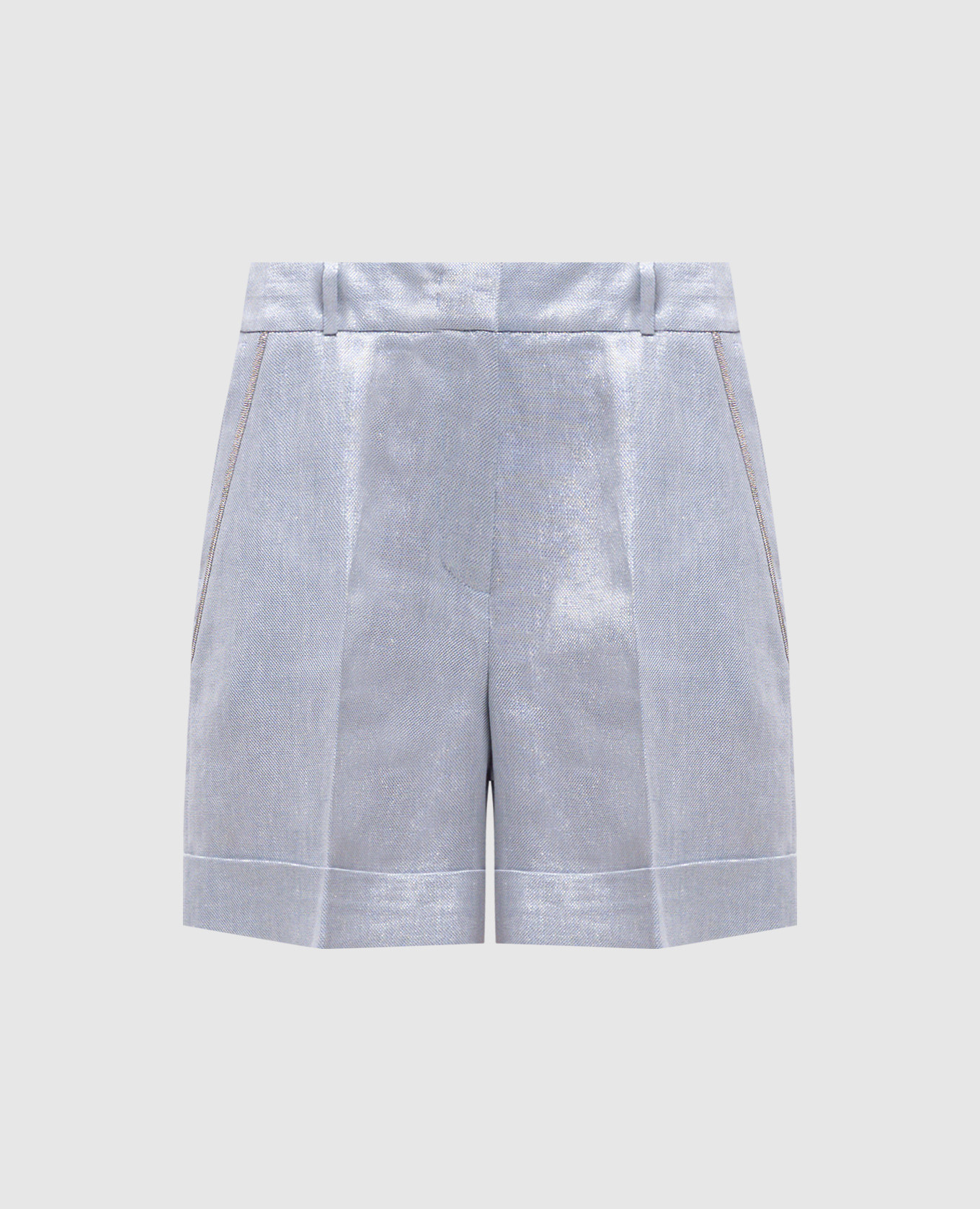 Gray linen shorts Peserico