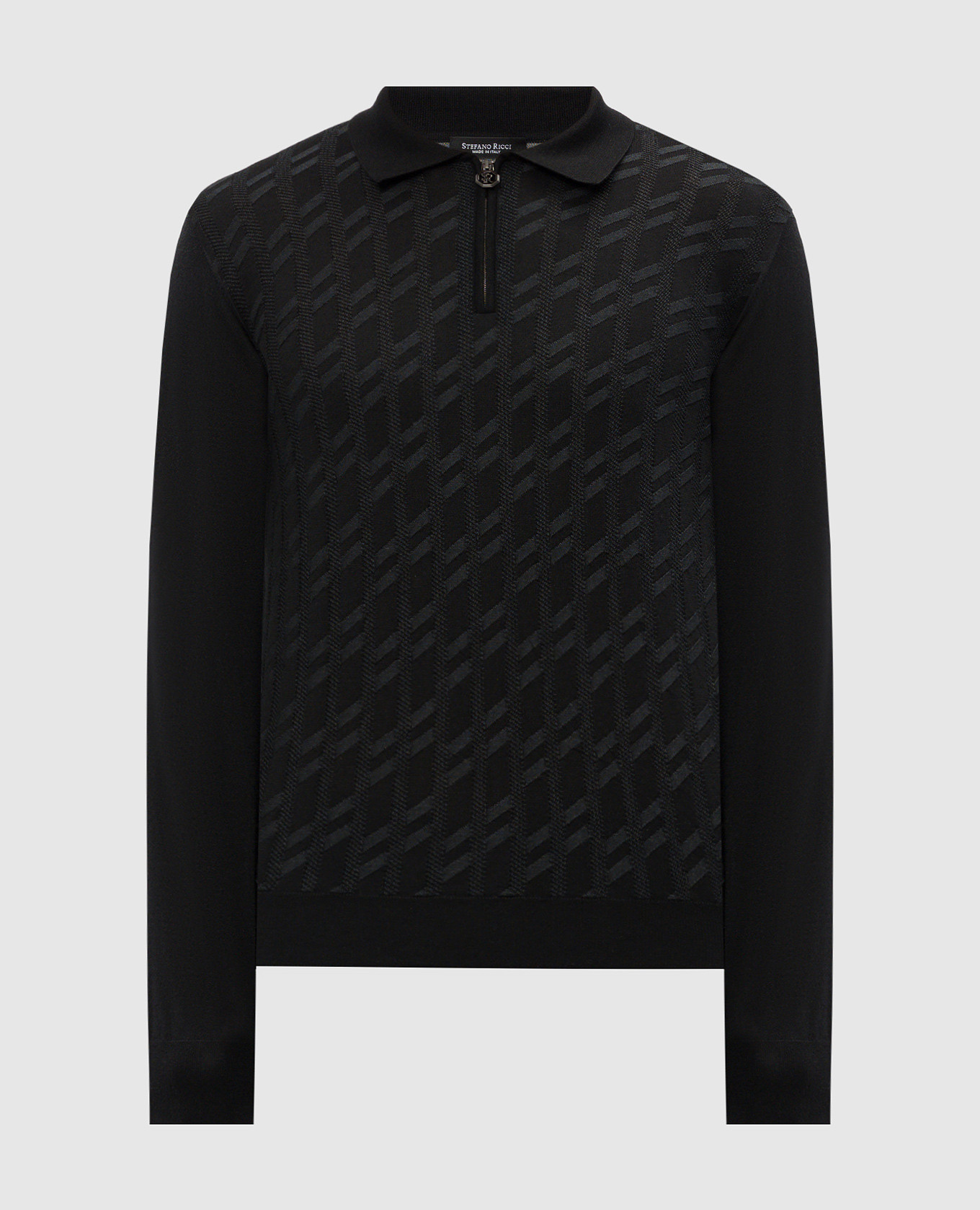 

Black cashmere and silk polo shirt Stefano Ricci