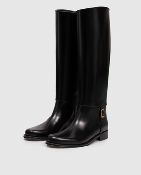 Saint Laurent Black leather riding boots JULIA 840698AAEHR