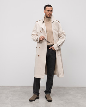 Enrico Mandelli Beige double-breasted trench coat 1T566A5649
