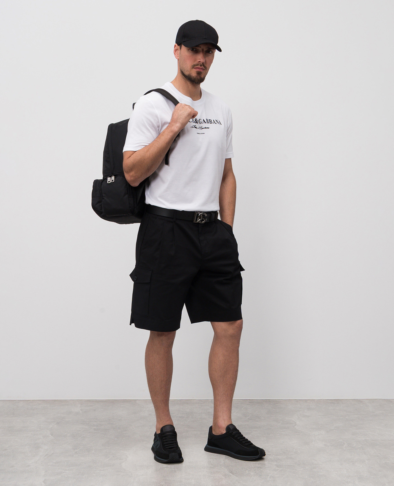 Black cargo shorts with logo Dolce&Gabbana 2