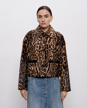 Babe Pay Pls Brown leather jacket with animal print 2535PONI
