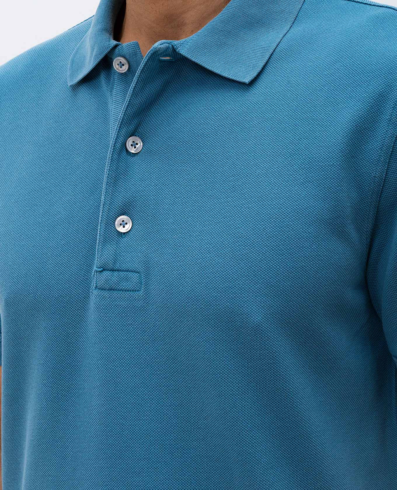 Blue polo with embroidered monogram logo Tom Ford 5
