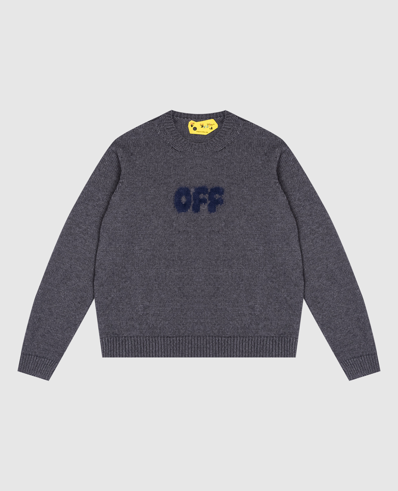 

Children's gray sweater with textured Arrow logo Off-White, Grey