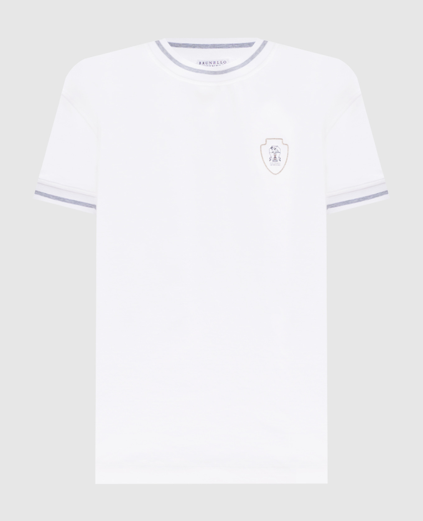 

White T-shirt with logo emblem Brunello Cucinelli