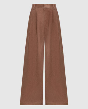 UMA WANG Brown Paella linen pants UW3016