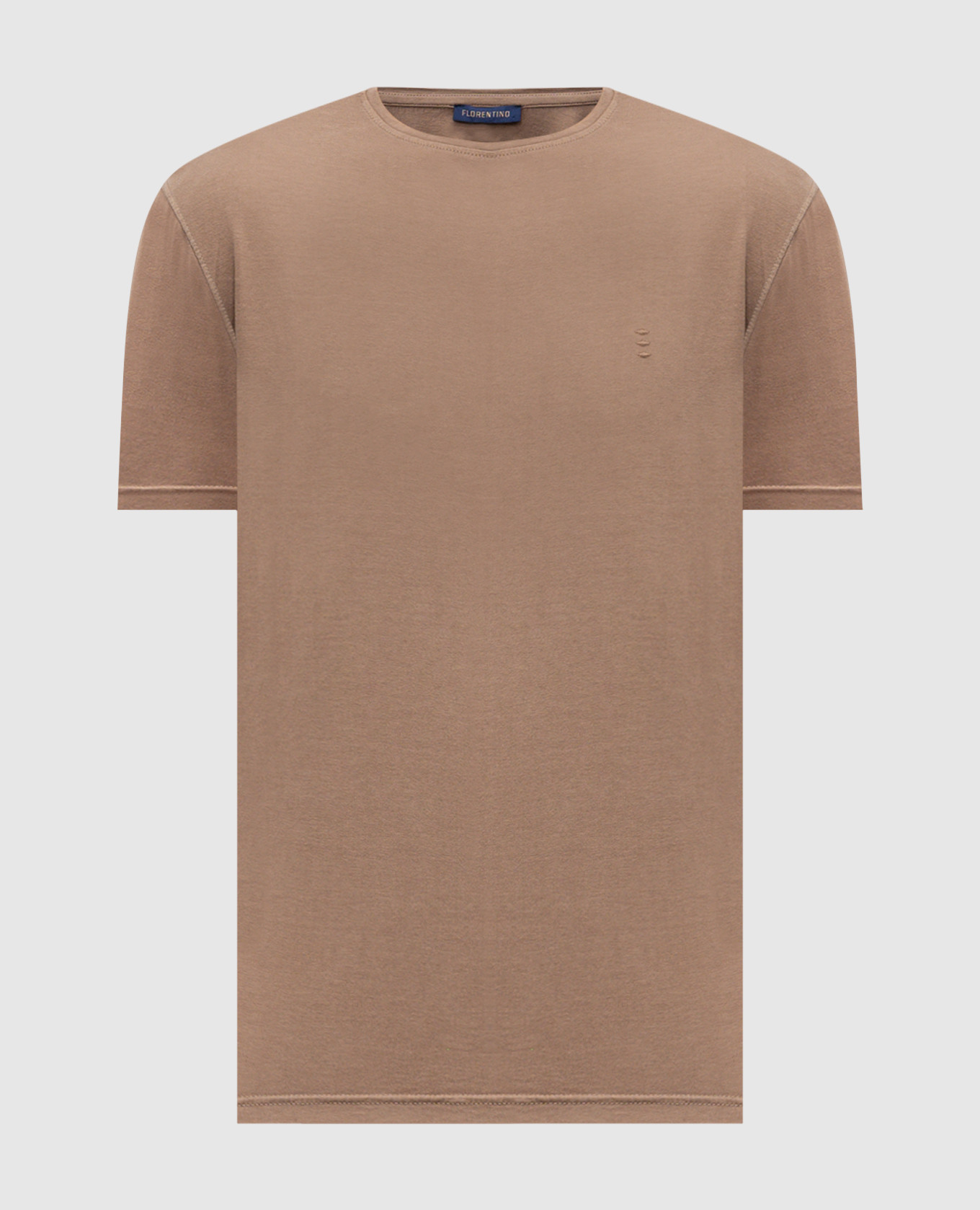 

Brown T-shirt with embroidered emblem Florentino