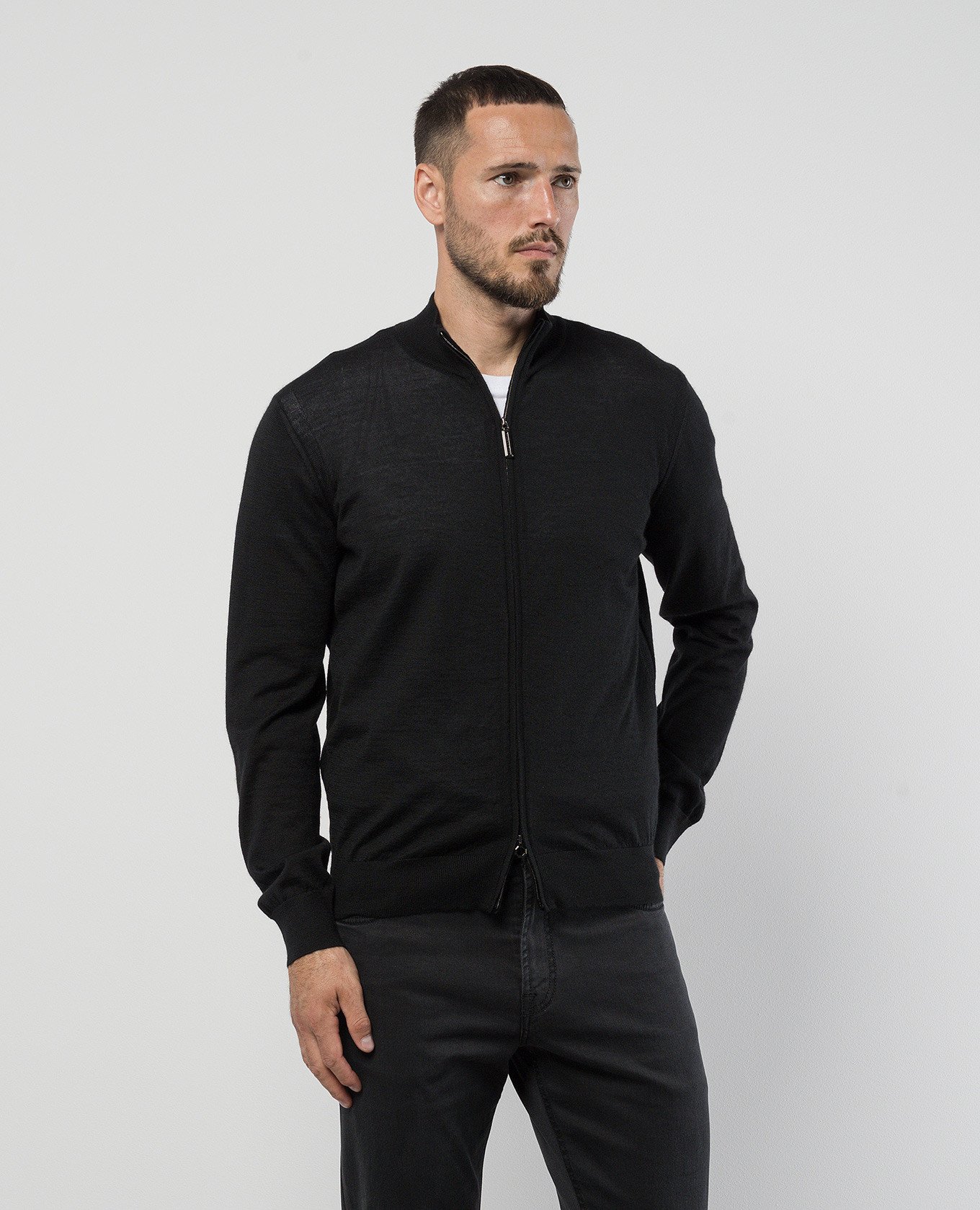 

Black cashmere and silk cardigan Stefano Ricci