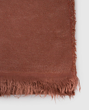 Peserico Brown wool scarf with lurex S31521C0CC653