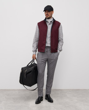 ISAIA Gray checkered shirt IM10TCC9903