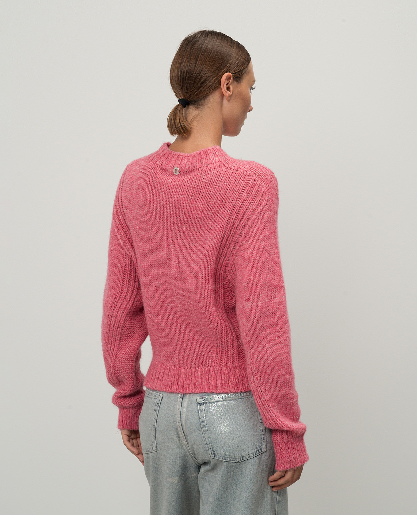 

Pink wool sweater with logo Twinset Actitude