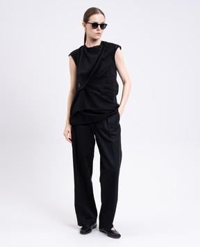 The Row Inawa black draped top 8933W3927