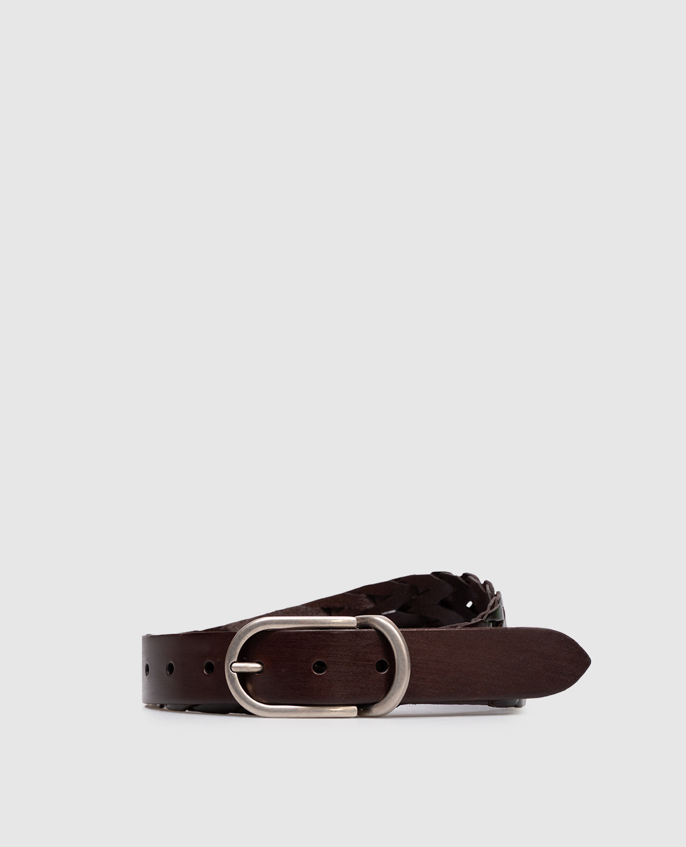 

Brown leather braided belt Brunello Cucinelli