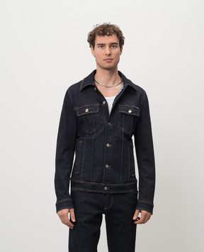 Dolce&Gabbana Blue denim jacket with logo patch G9VZ8DG8LE7