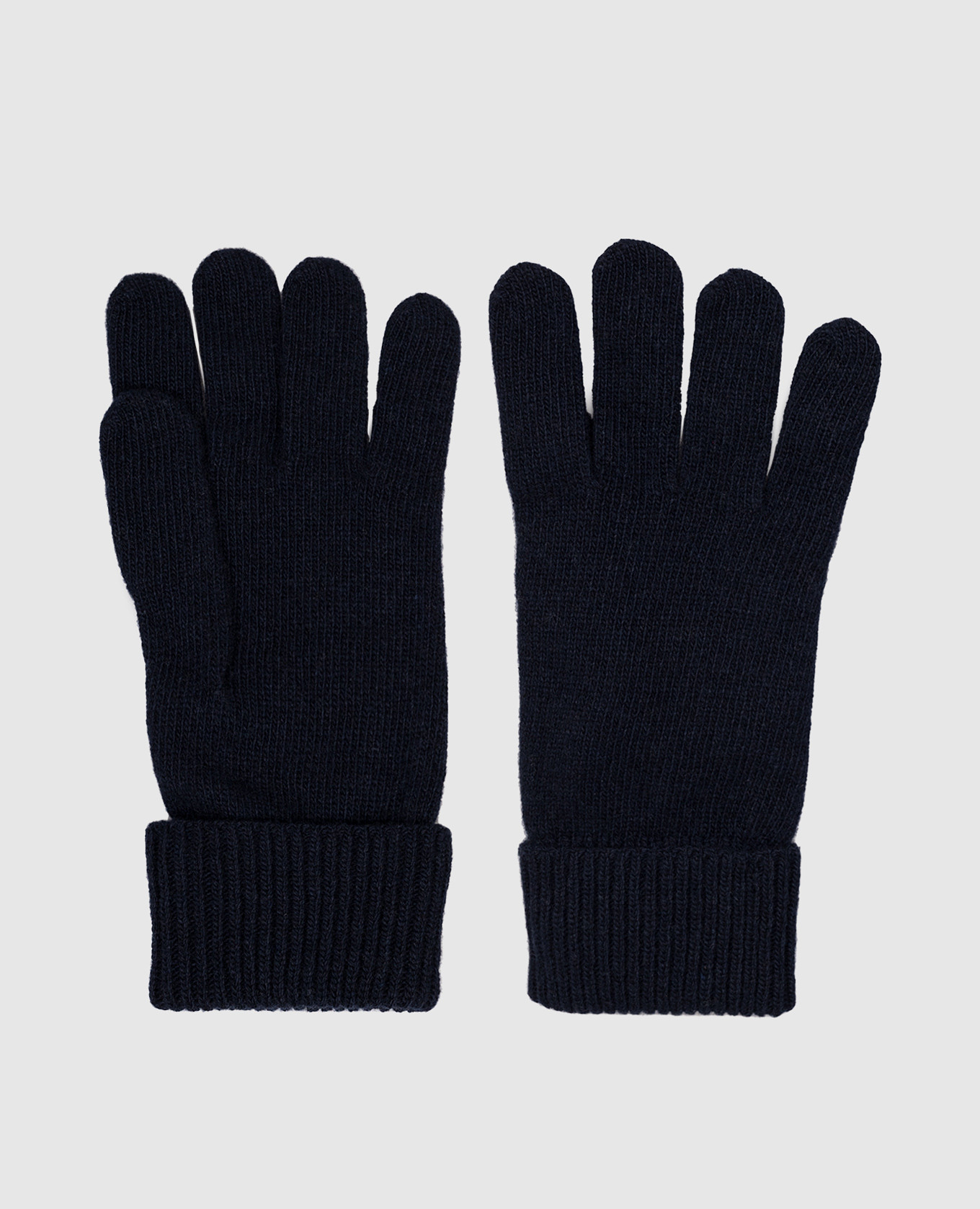 Blue wool gloves with logo patch Woolrich