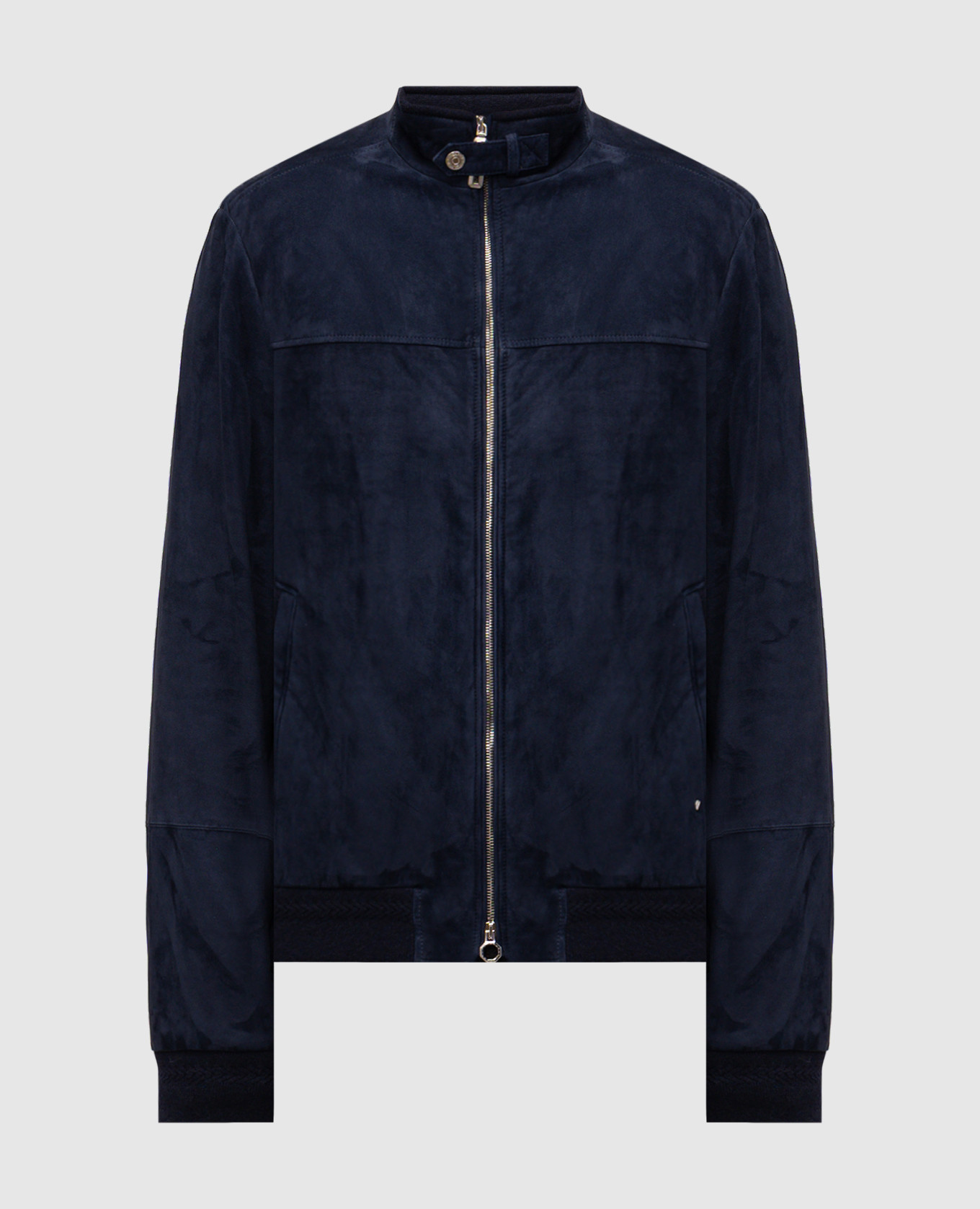 

Blue suede jacket with monogram logo Stefano Ricci