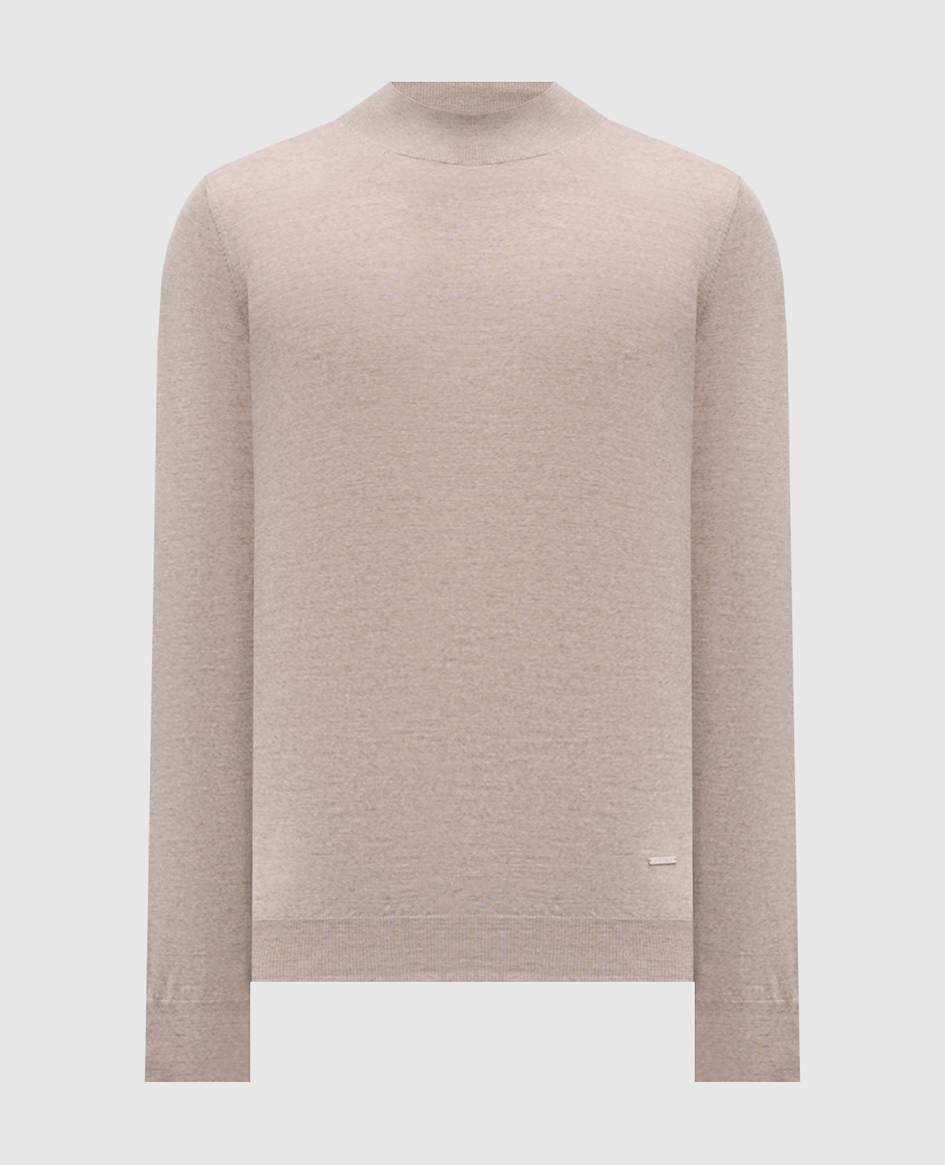 

Beige wool jumper with logo Enrico Mandelli