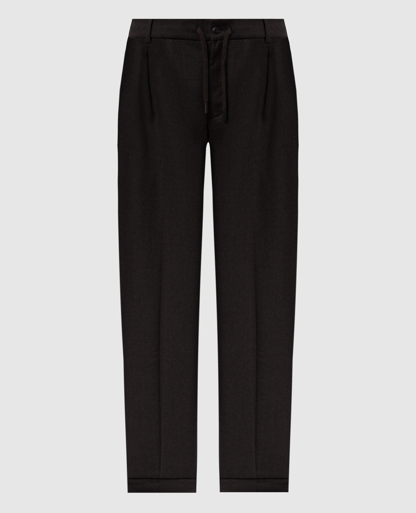 

Brown wool trousers with lapels CAPOBIANCO, Коричневый