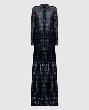 Lanvin Black pleated silk maxi shirt dress W021852314C8A