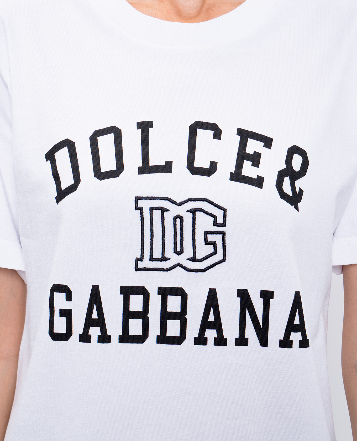 

White t-shirt with contrasting logo Dolce&Gabbana