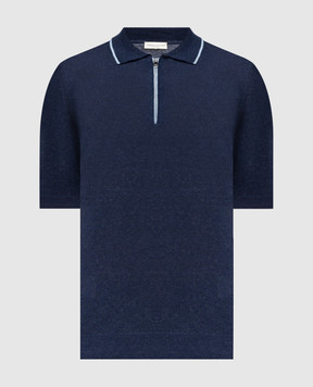 Cashmere&Whiskey Blue polo with linen MU9952318455R3XL