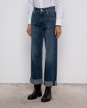 Brunello Cucinelli Blue jeans with a worn effect MA095P4005