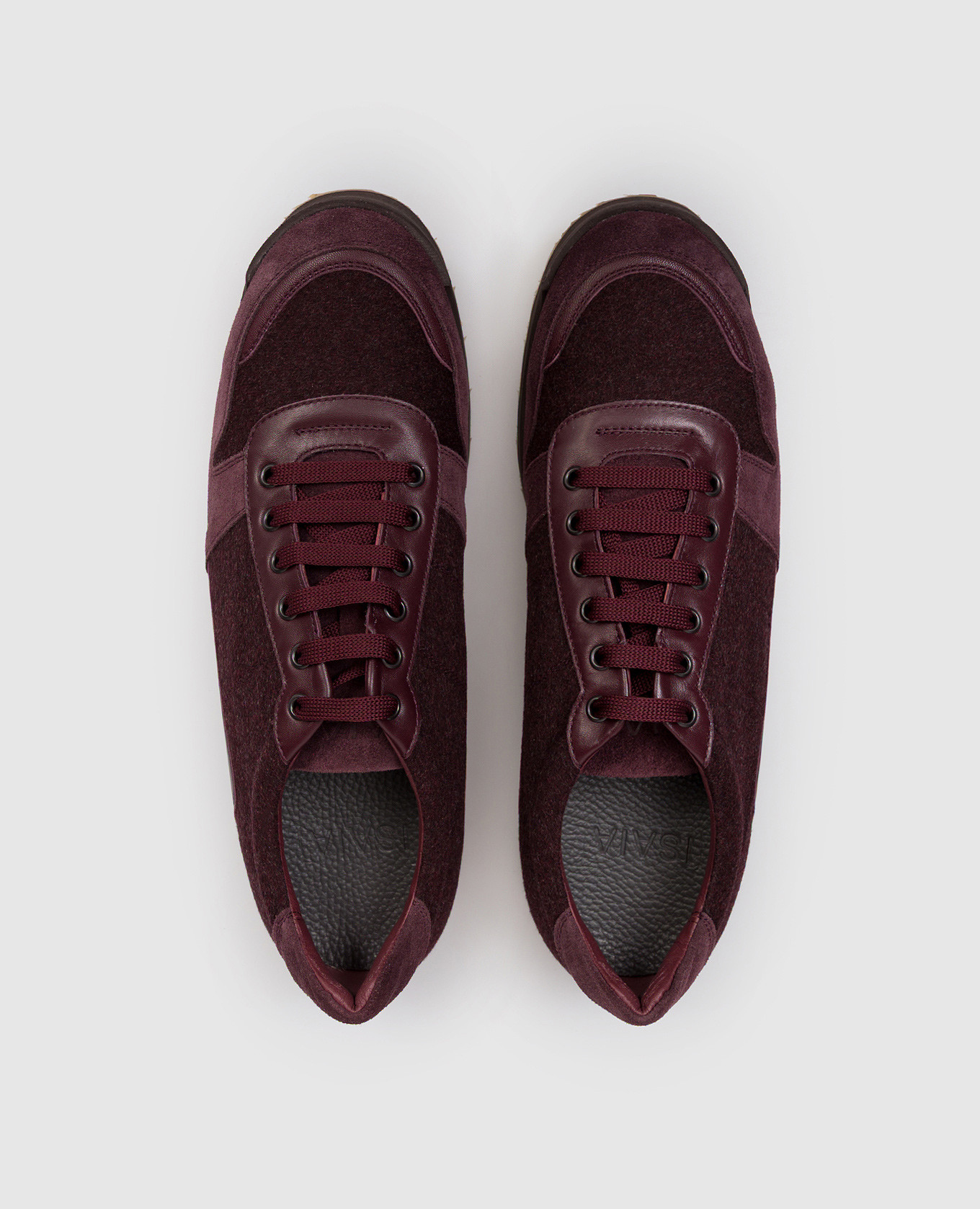

Burgundy combination sneakers with emblem ISAIA
