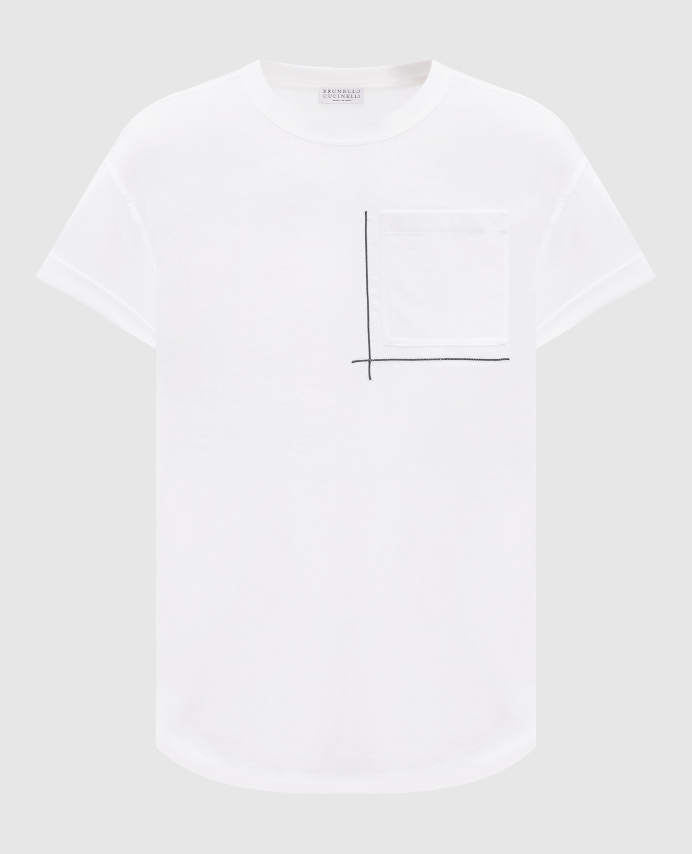 

White T-shirt with a monil chain Brunello Cucinelli