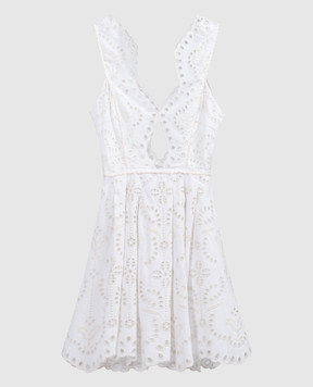 Charo Ruiz White mini dress with broderie embroidery 244615