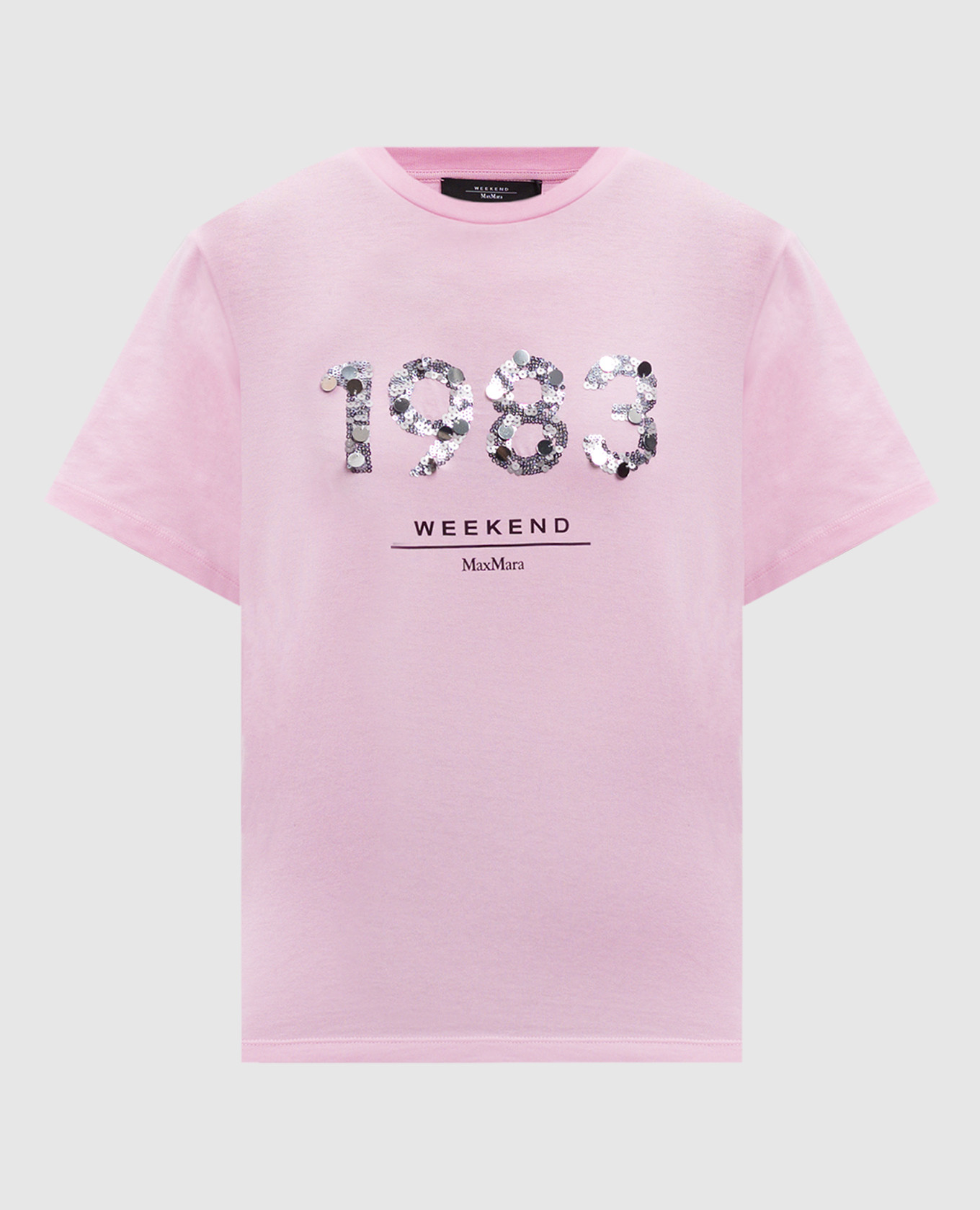 Pink CABINA T-shirt with sequins Max Mara Weekend