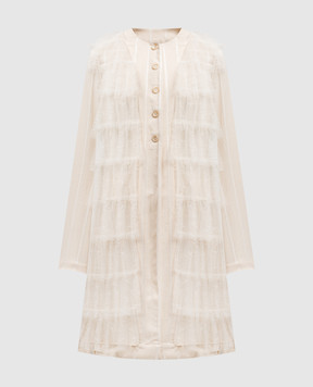 UMA WANG Coda beige coat with ruffles UW8012