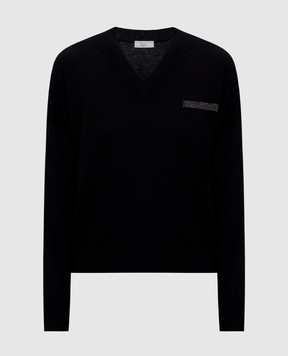 Peserico Black wool, silk and cashmere pullover A99301F129283A
